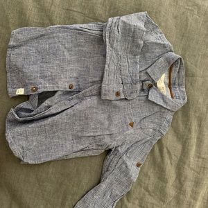 EUC Zara boys shirt, tiny gingham Sz 9-12